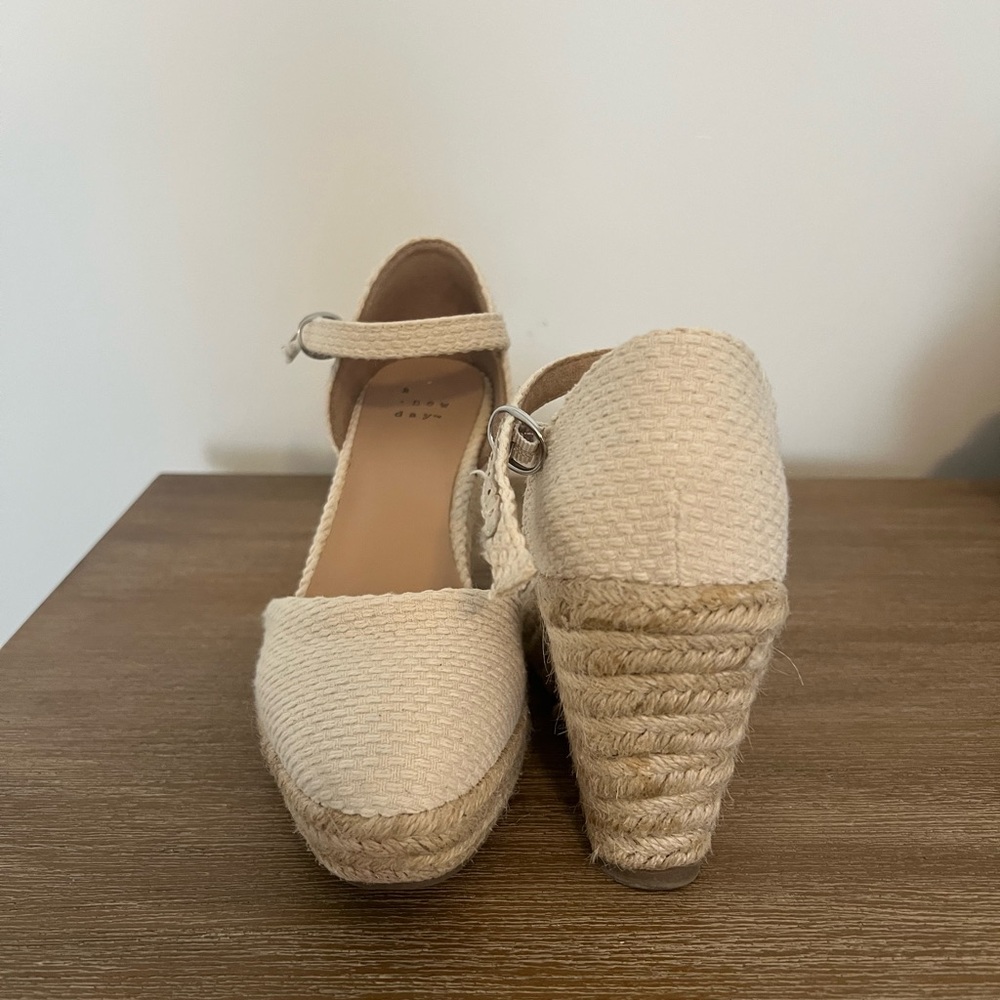 a new day Cream Espadrille Wedge Shoes